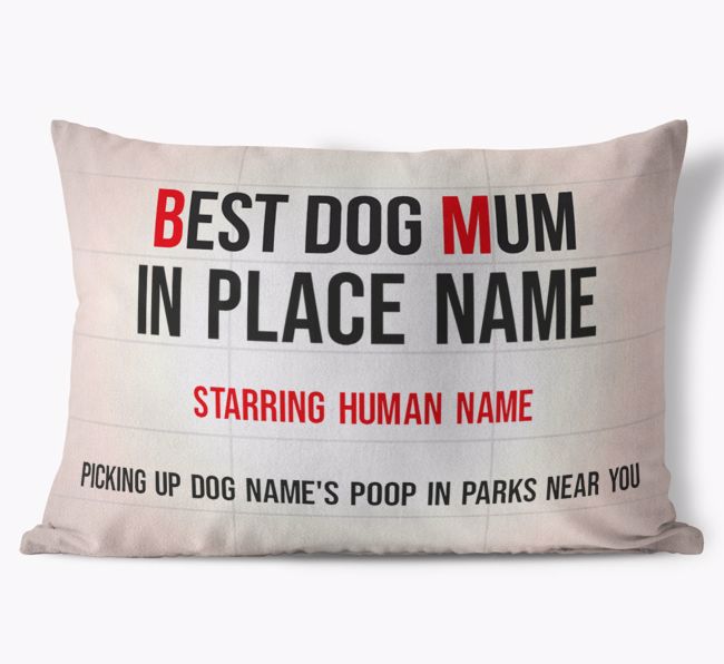 'Best Dog Mum' - Personalised {breedFullName} Soft Touch Cushion